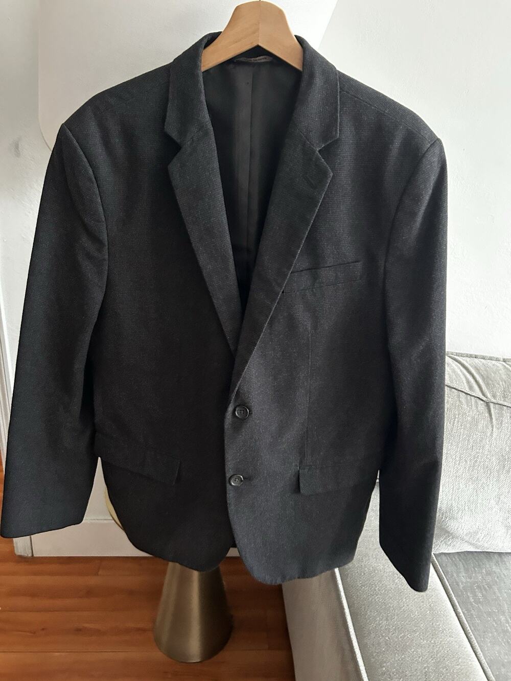 Banana Republic Blazer Mens 44 Gray Cotton 2 Button Slim Fit Sport Coat Jacket
